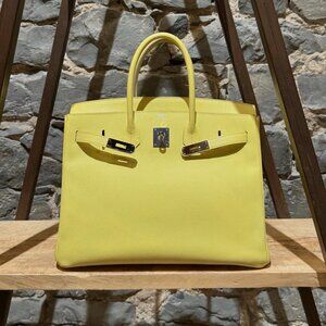 Hermès Soufre Yellow Epsom PHW Birkin 35 Bag